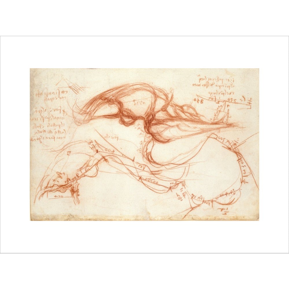 Notebook of Leonardo da Vinci (The River Arno) print unframed