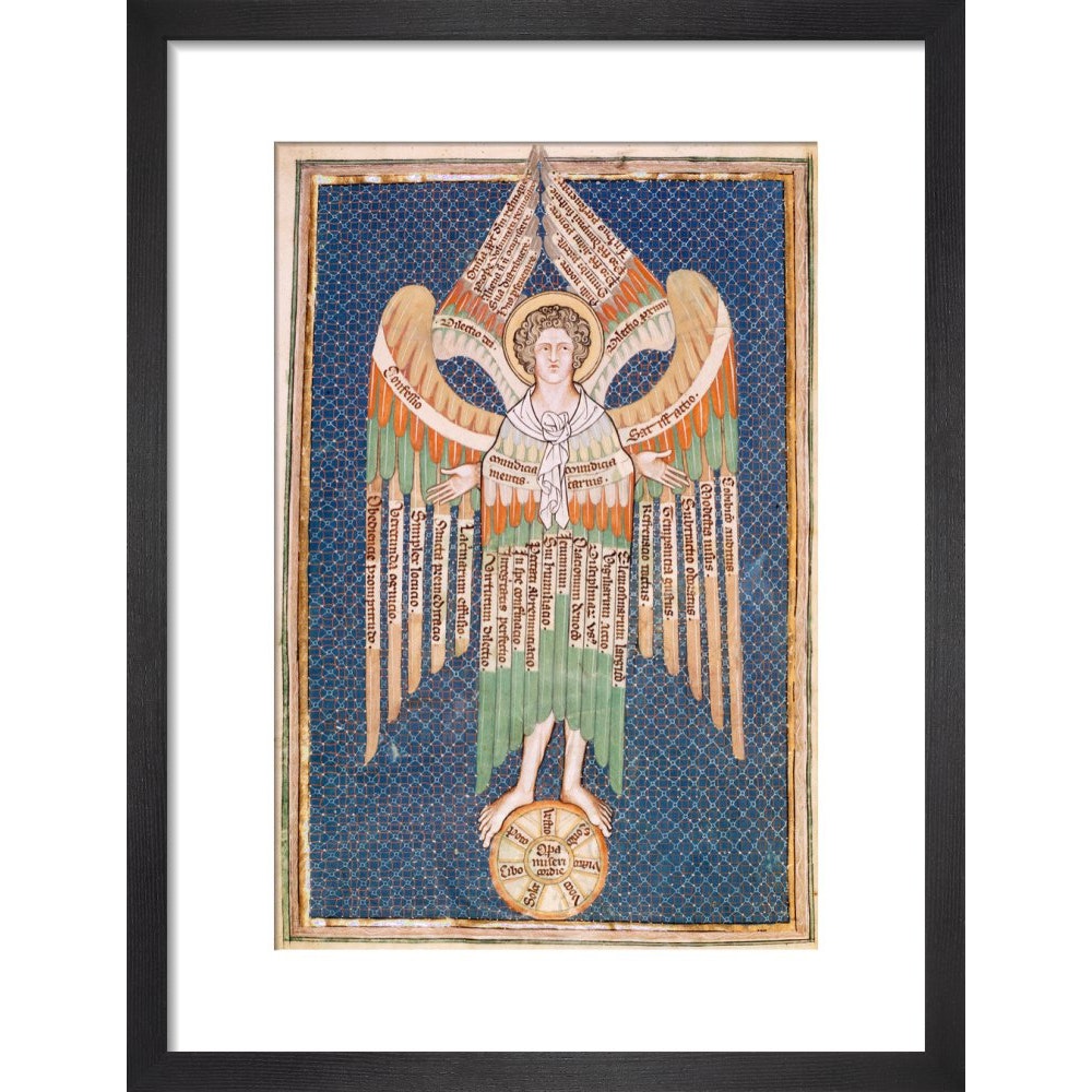 The cherub print in black frame