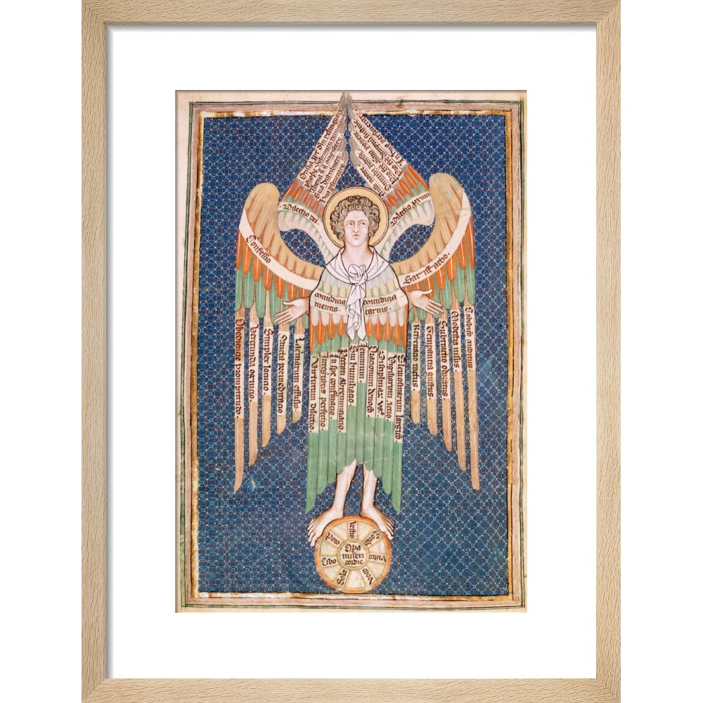 The cherub print in natural frame