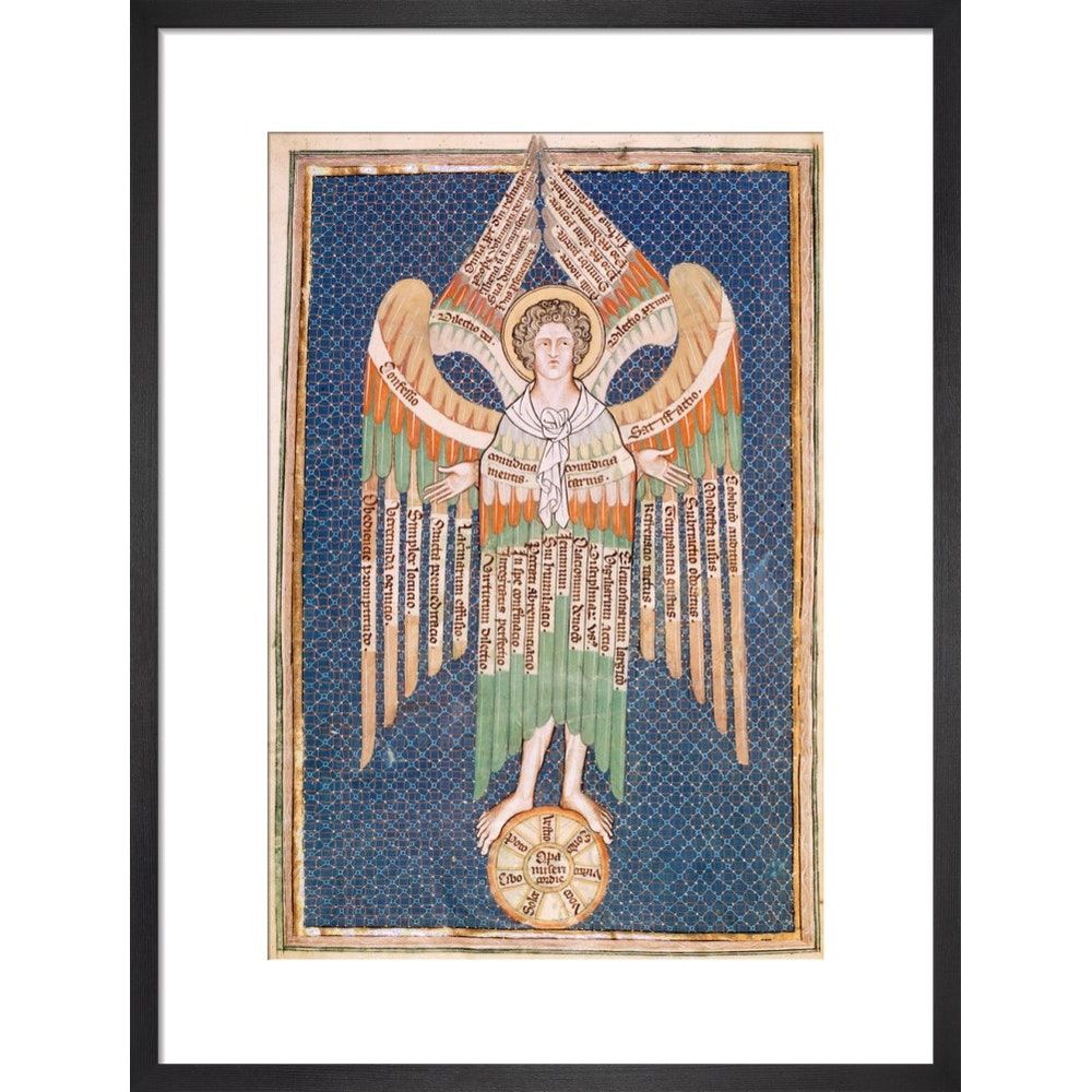 The cherub print in black frame