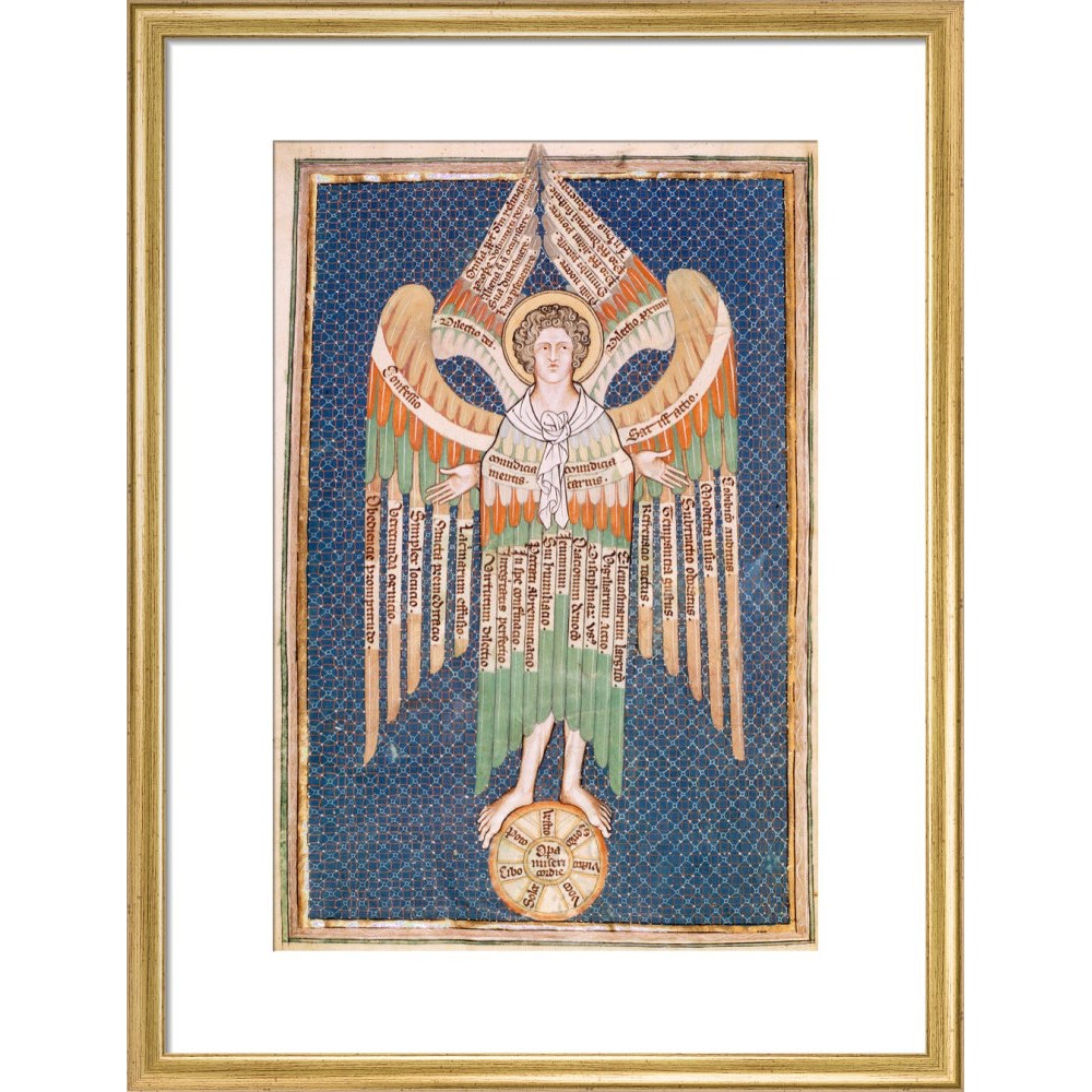 The cherub print in gold frame