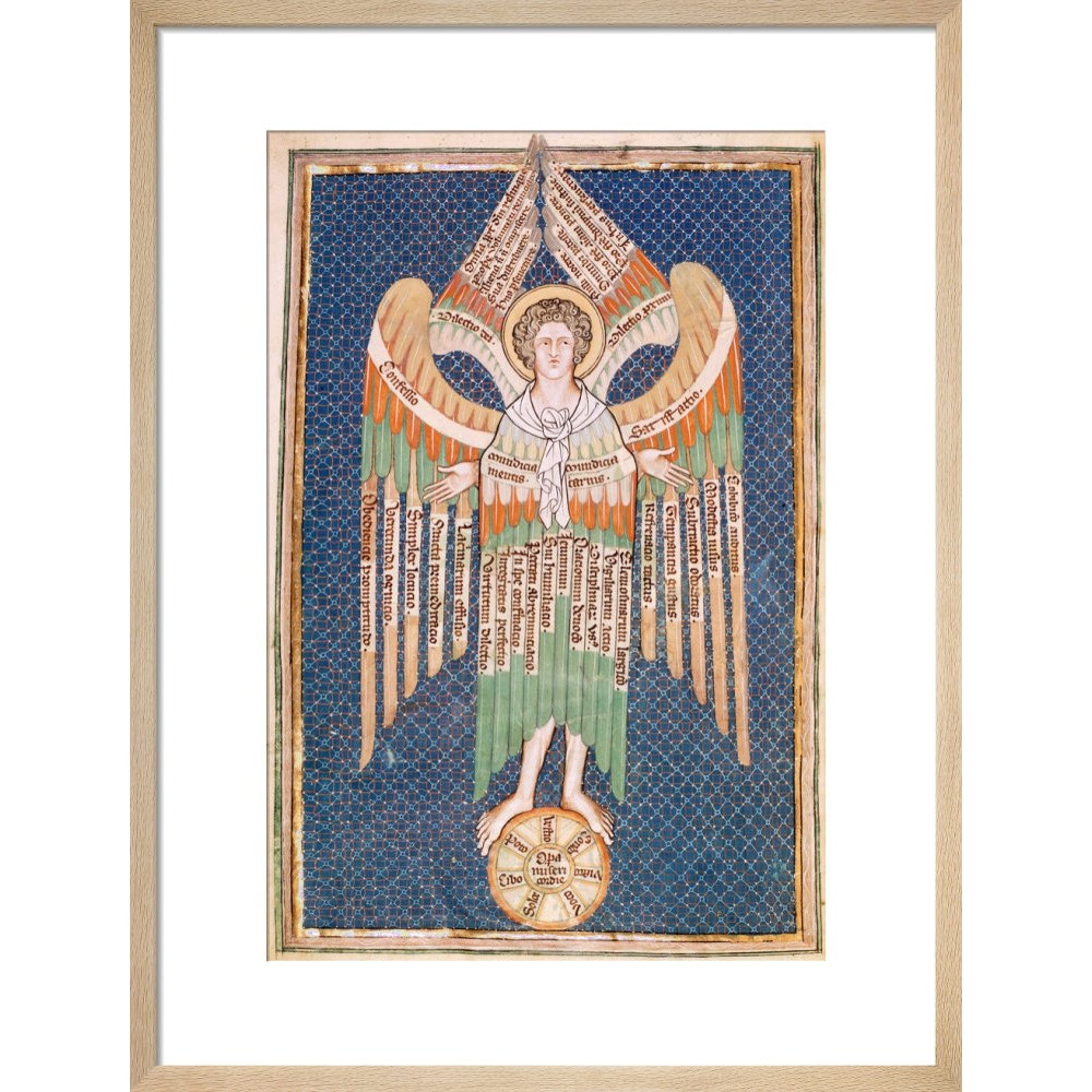 The cherub print in natural frame