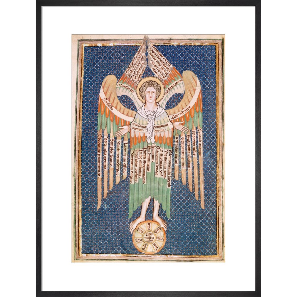 The cherub print in black frame