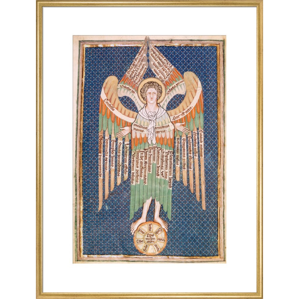 The cherub print in gold frame