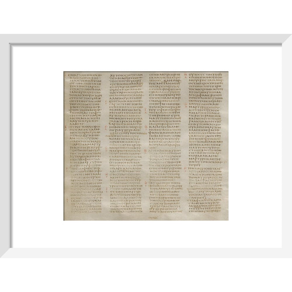 The Codex Sinaiticus print in white frame