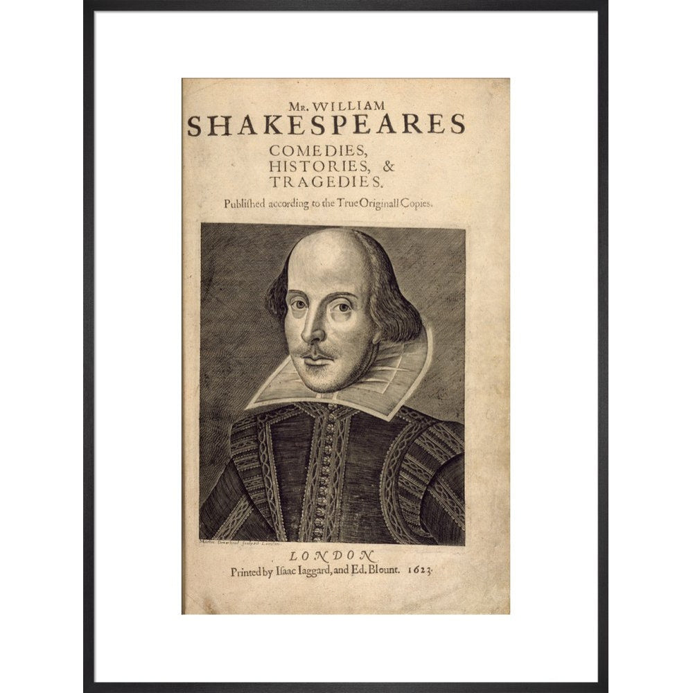 William Shakespeare print in black frame