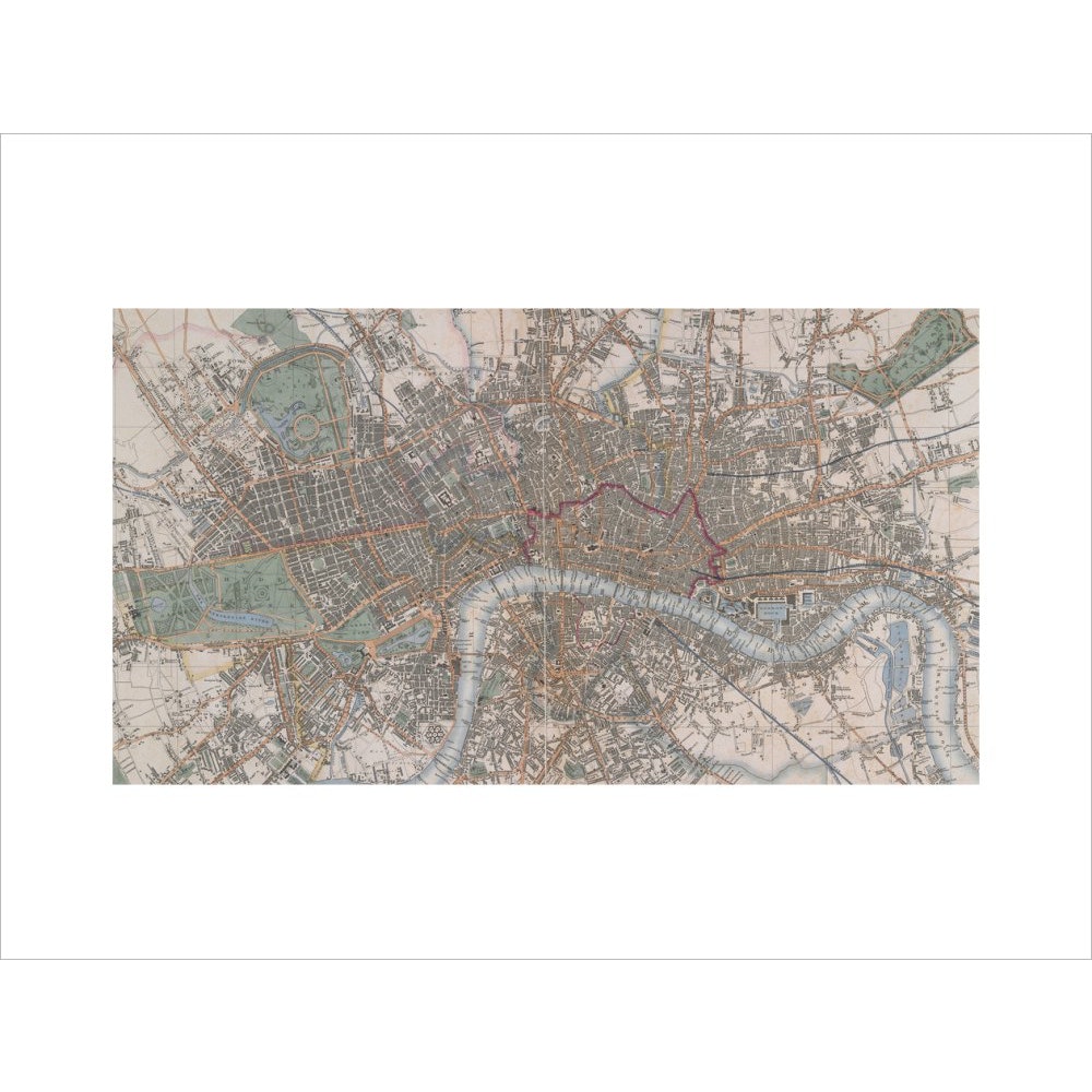 Cross's Map of London print unframed