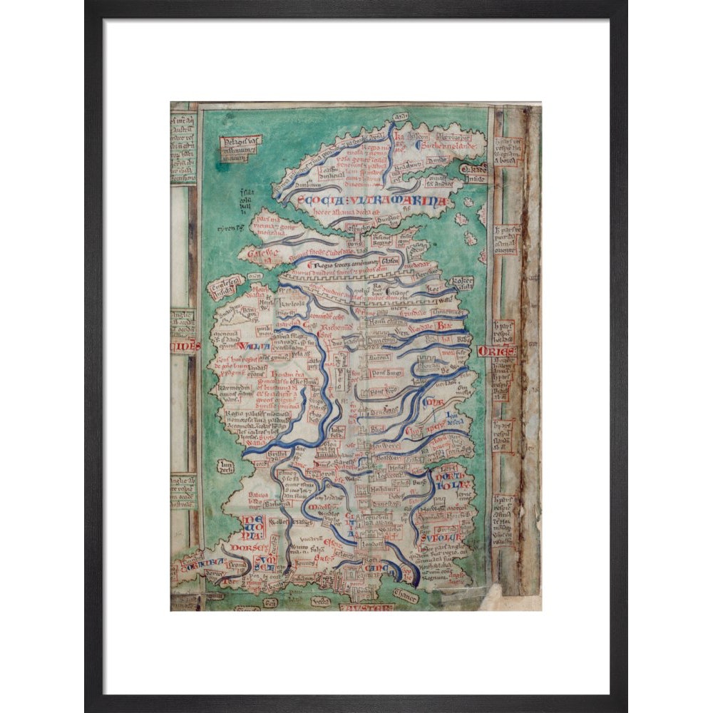 Map of Great Britain print in black frame