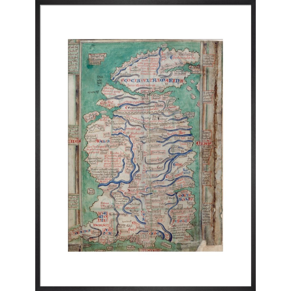 Map of Great Britain print in black frame