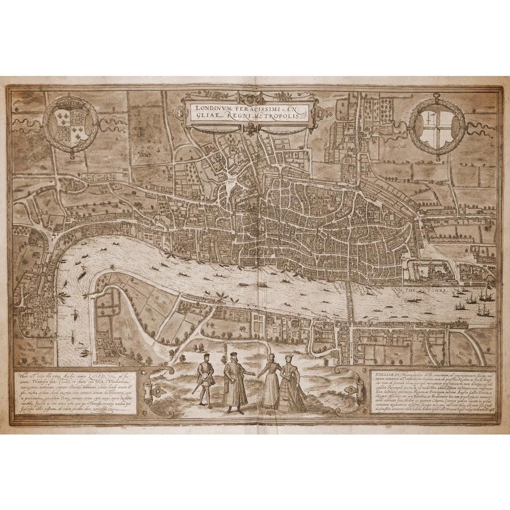 Map of London (sepia) print