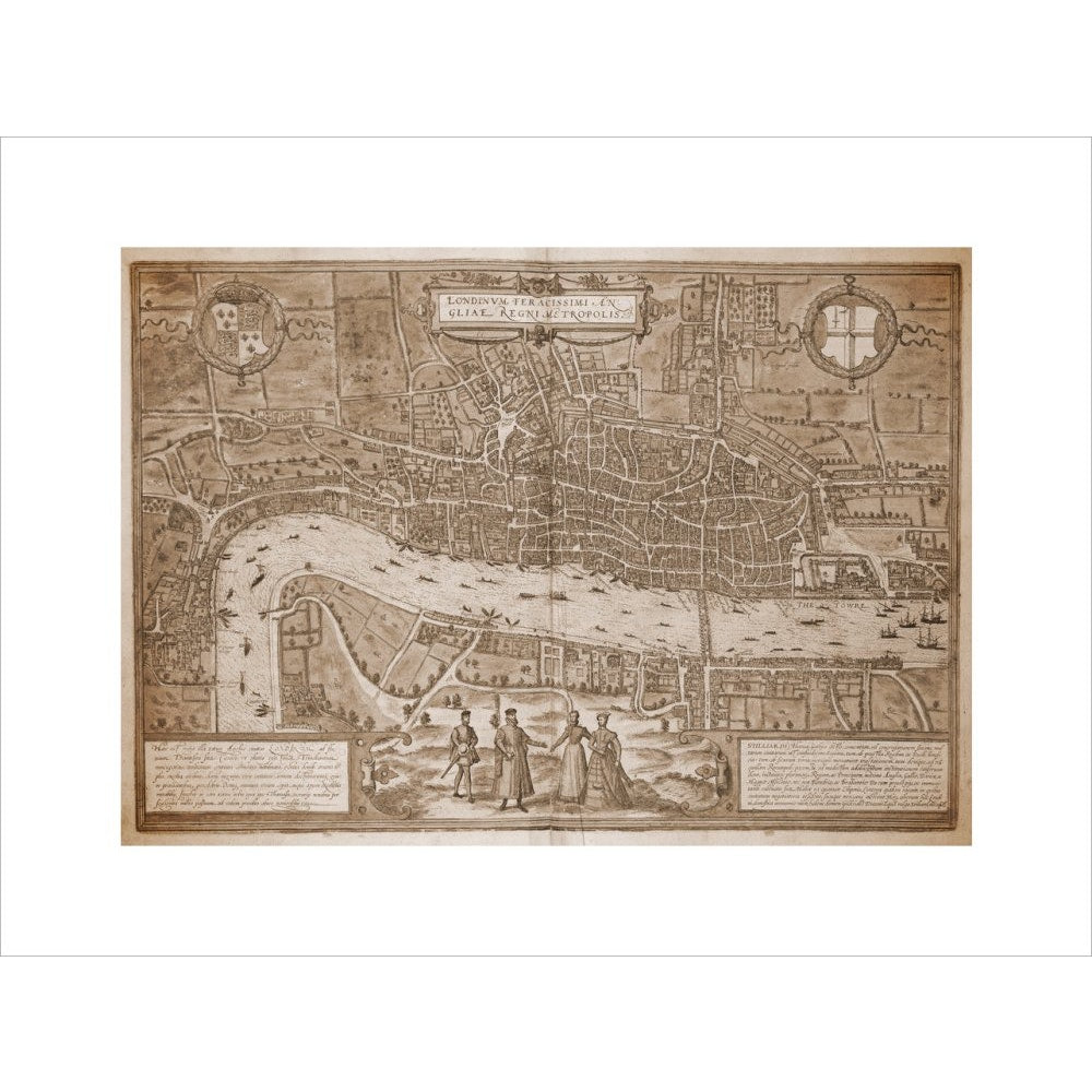 Map of London (sepia) print unframed
