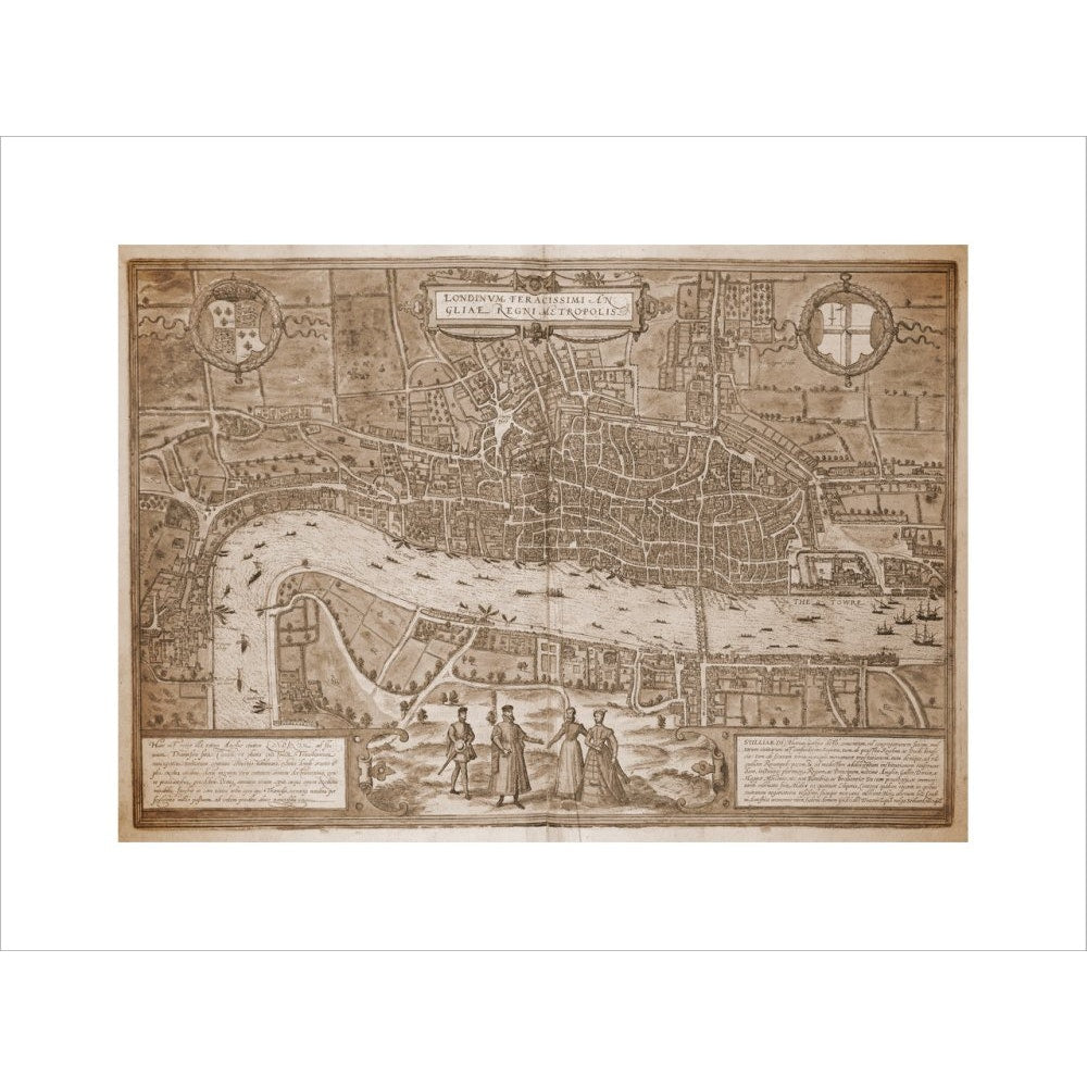 Map of London (sepia) print unframed