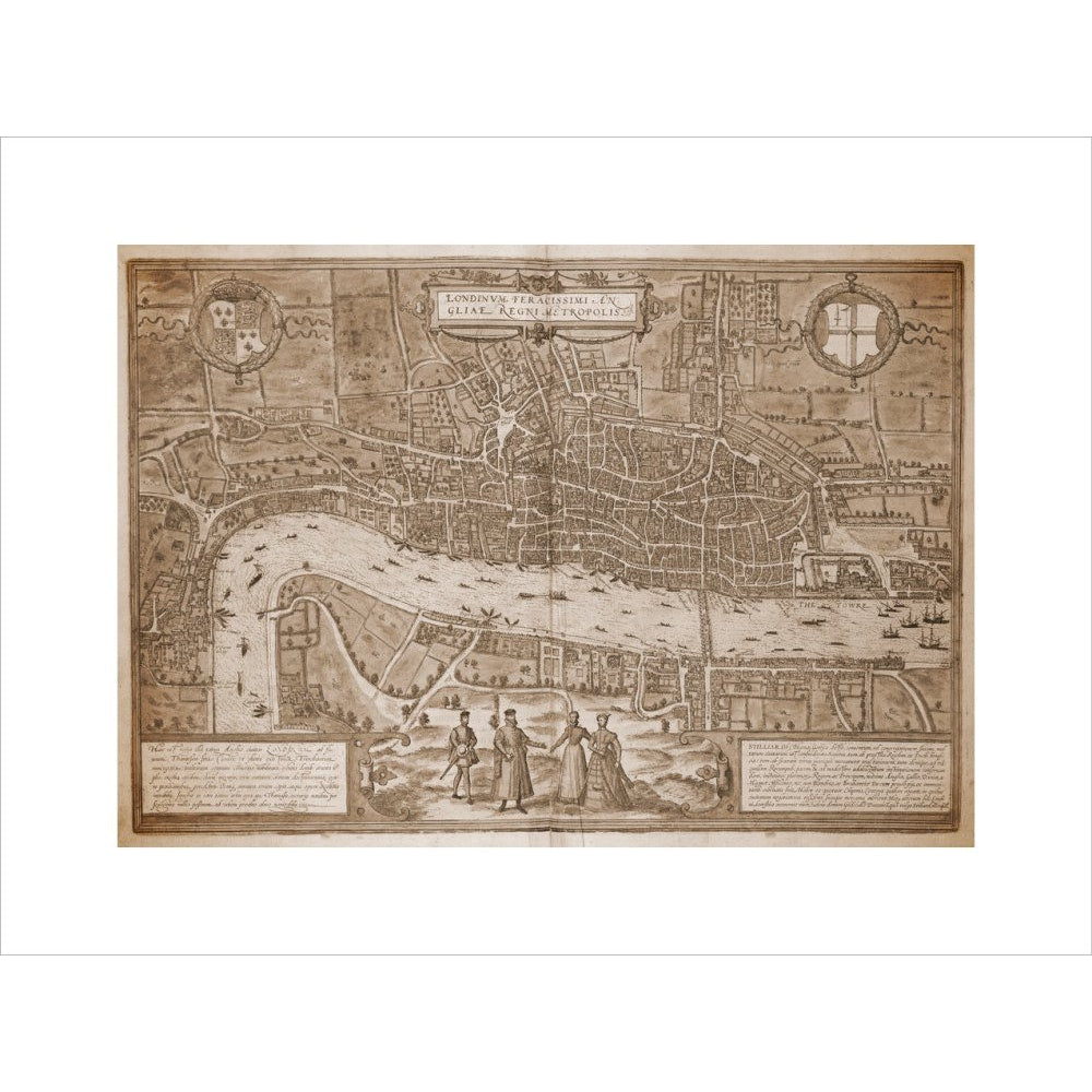 Map of London (sepia) print unframed