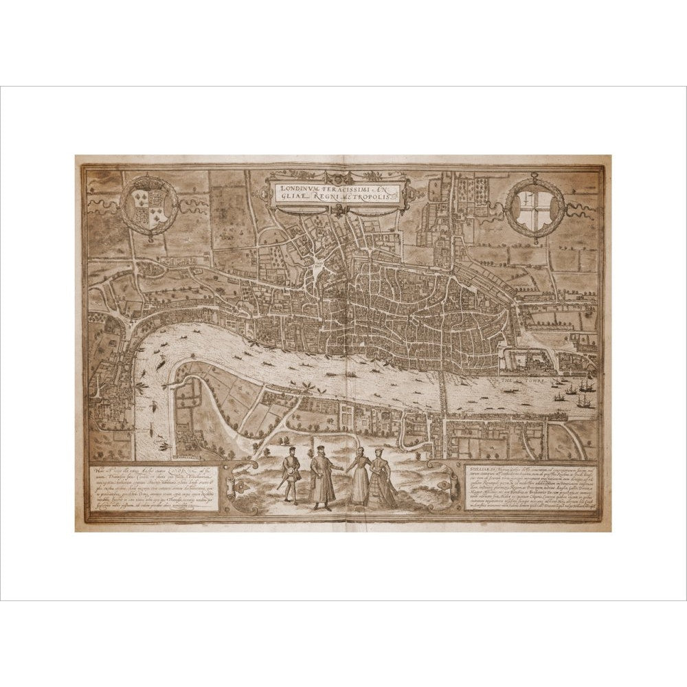 Map of London (sepia) print unframed