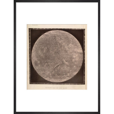 Map of the Moon print in black frame