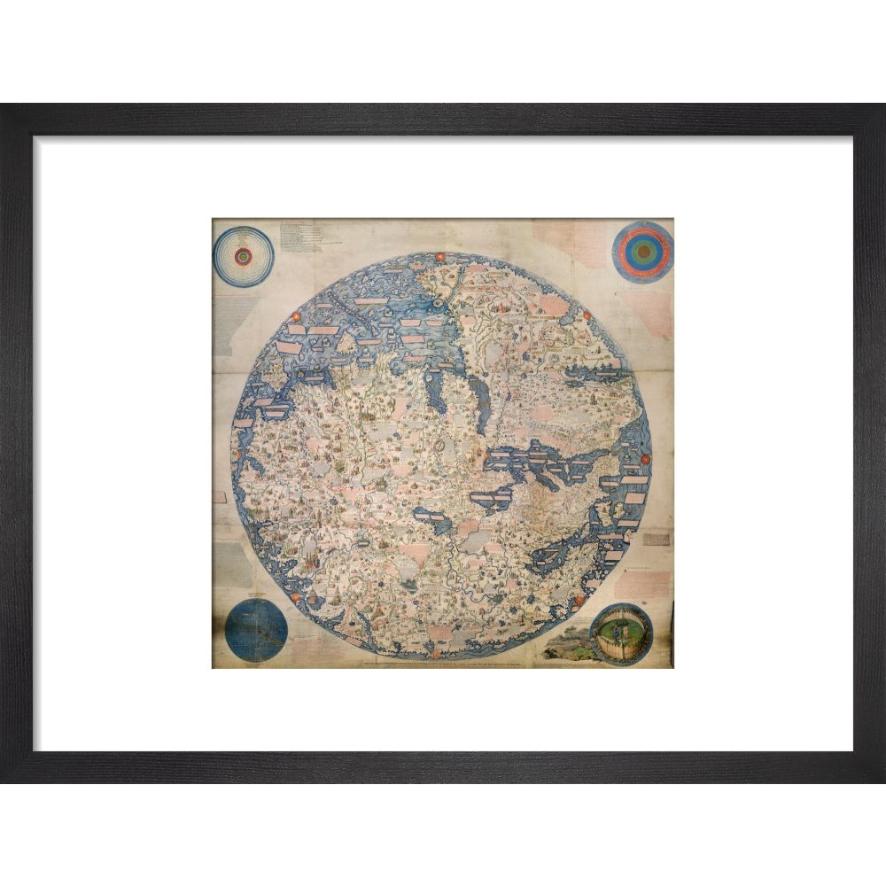 Mappa Mondo print in black frame