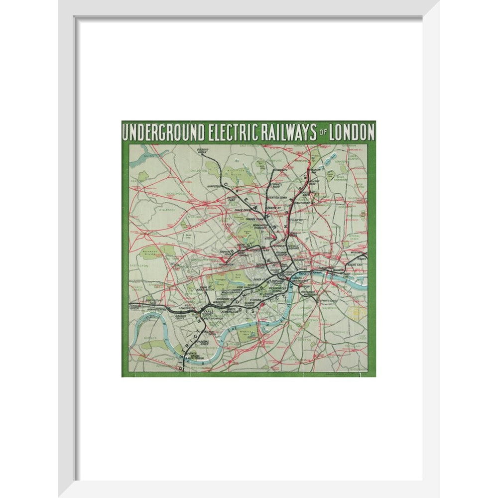 The London Underground print in white frame