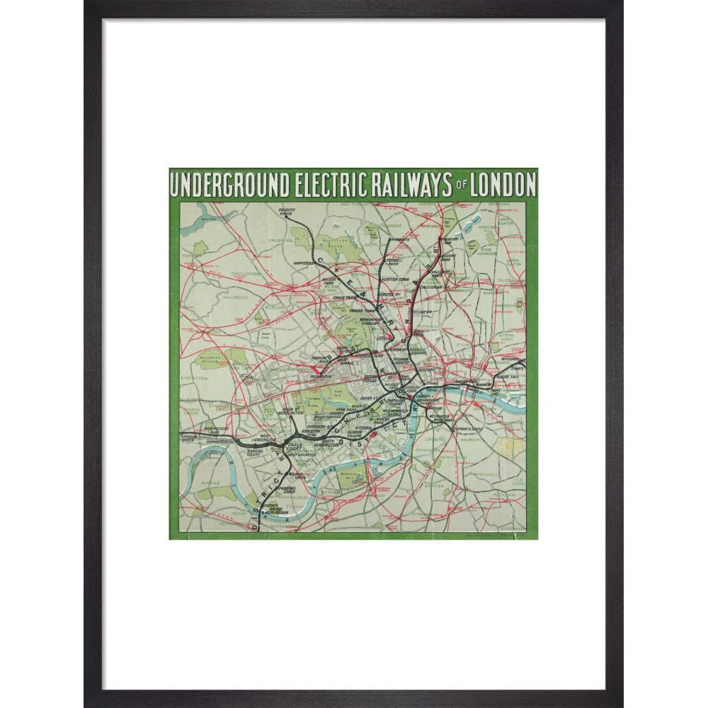 The London Underground print in black frame