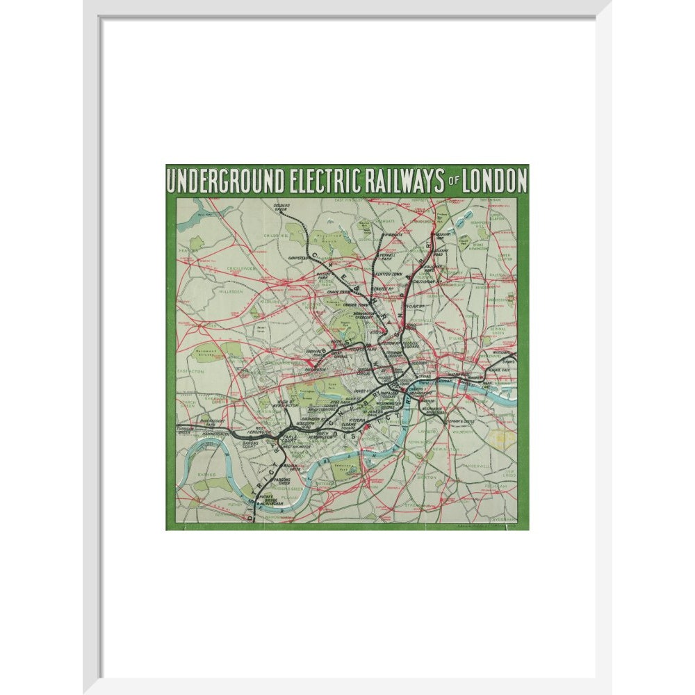 The London Underground print in white frame
