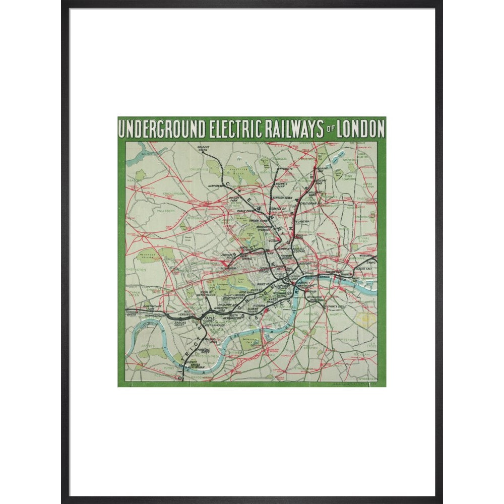 The London Underground print in black frame