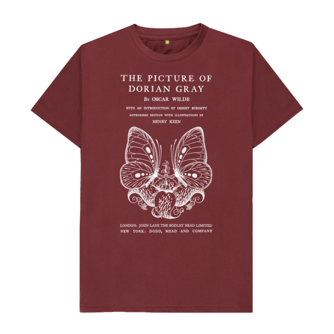 Red Wine The Picture of Dorian Gray in white T-shirt