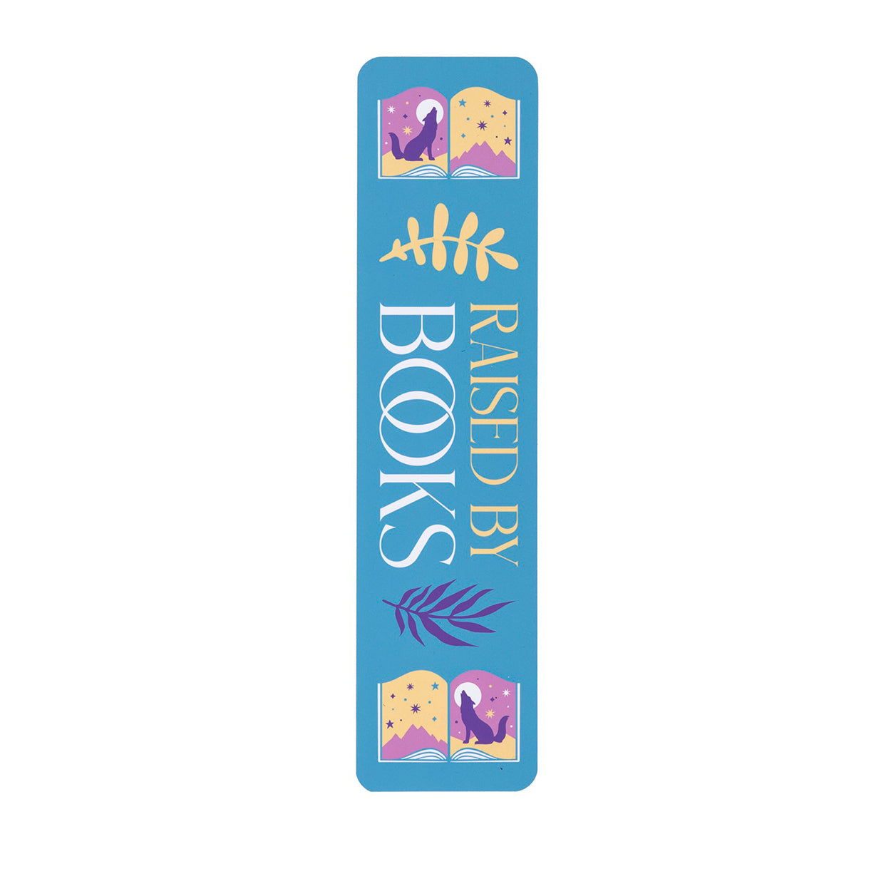 Raised by books matte card bookmark in bright colours