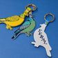 Blue Feral Pigeon Keyring reverse with 'Feral' embossed