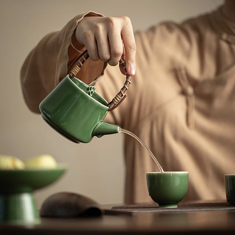 Handmade Green Teapot