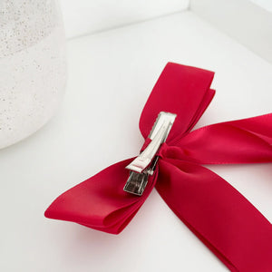 Red Ribbon Bow Clip
