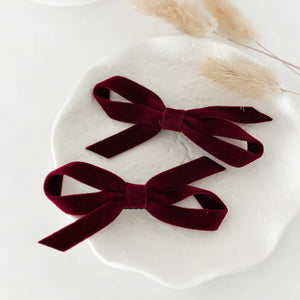 Mini Red Bow Hair Clips