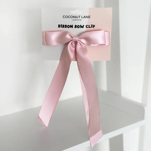 Pink Ribbon Bow Clip