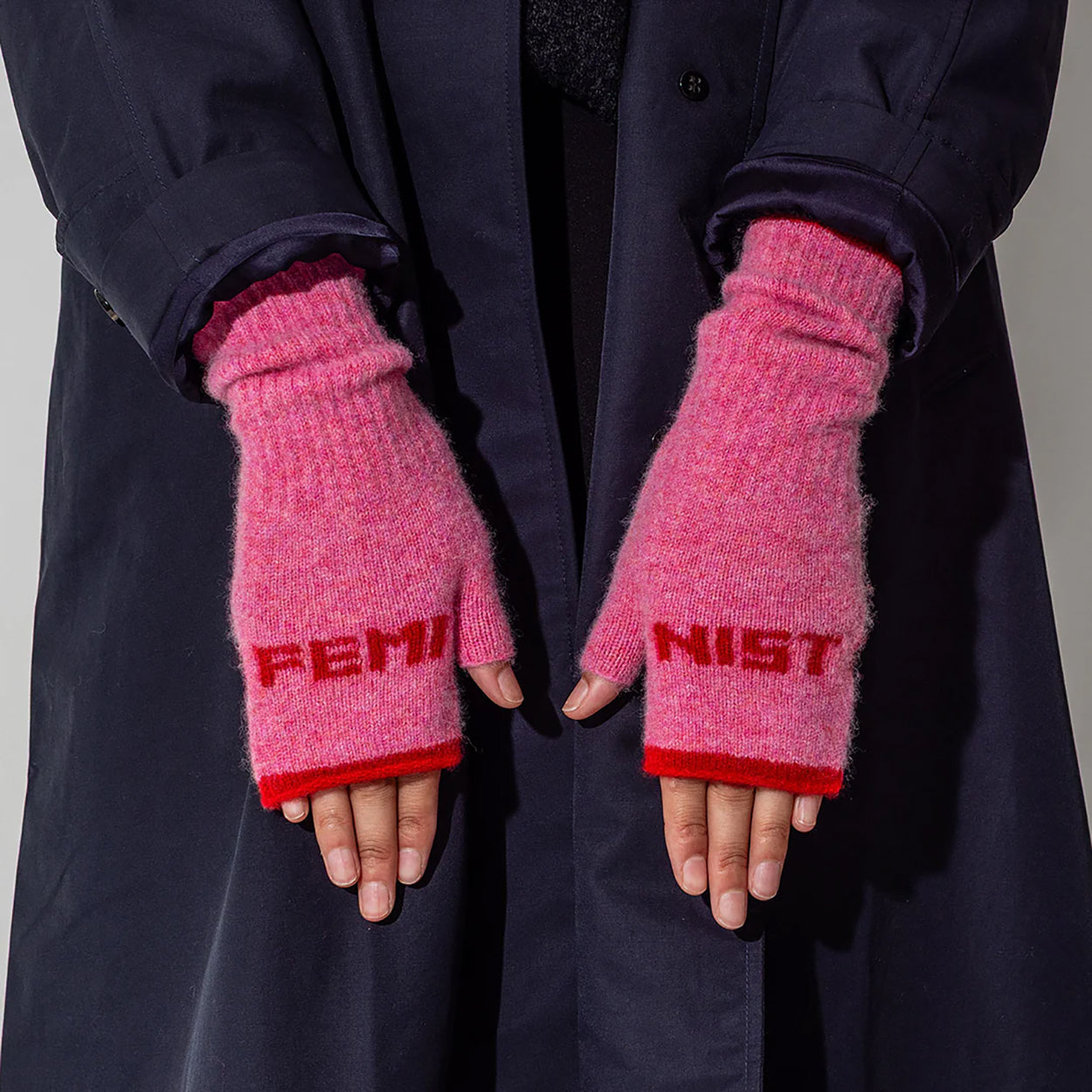 Feminist Mittens in French Rose