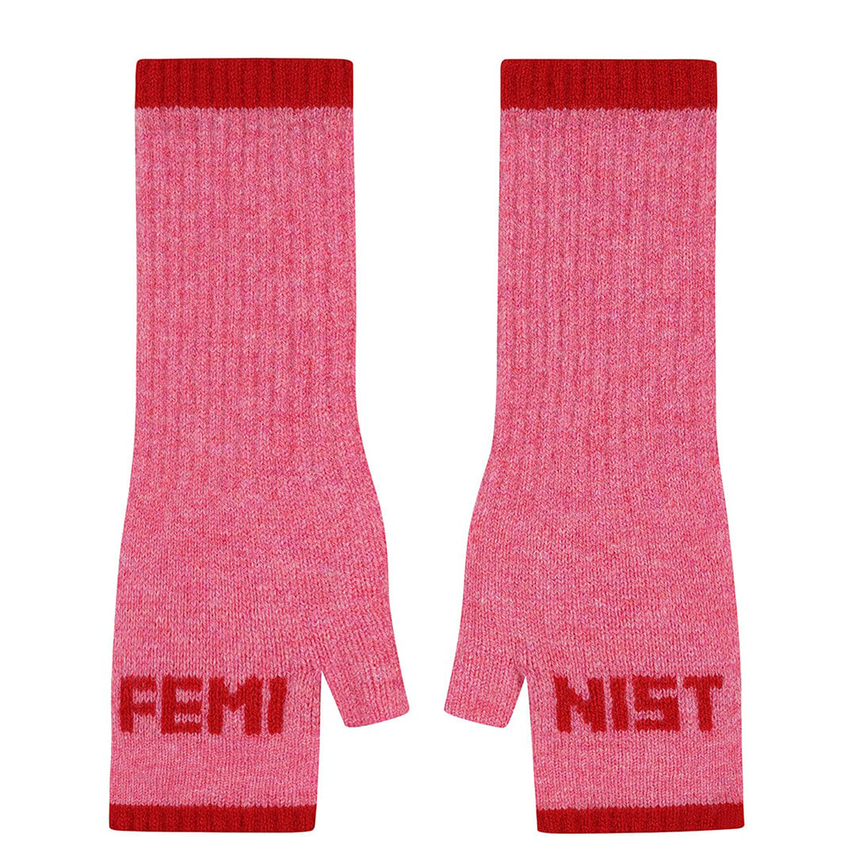 Feminist Mittens in French Rose