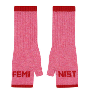 Feminist Mittens in French Rose