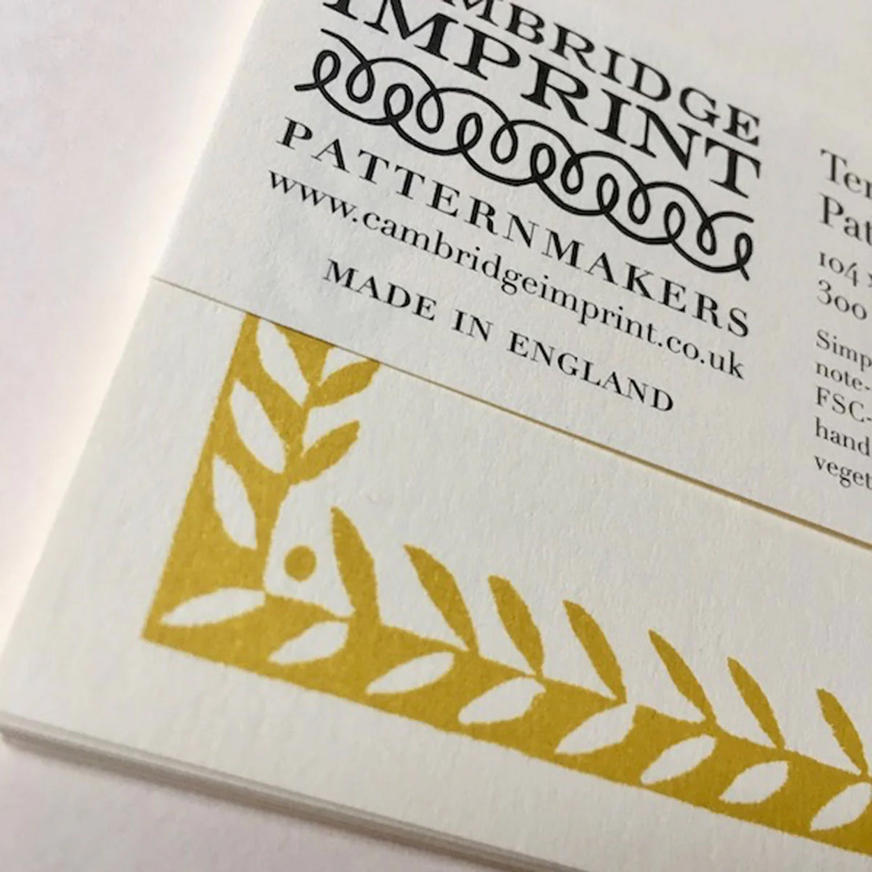 10 Patterned Border Postcards in Mustard