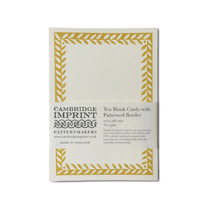 10 Patterned Border Postcards in Mustard
