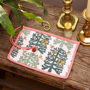 Monkey Puzzle Block Print Pouch 