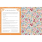 Book page with floral pattern and text on paper flower craft instructions.