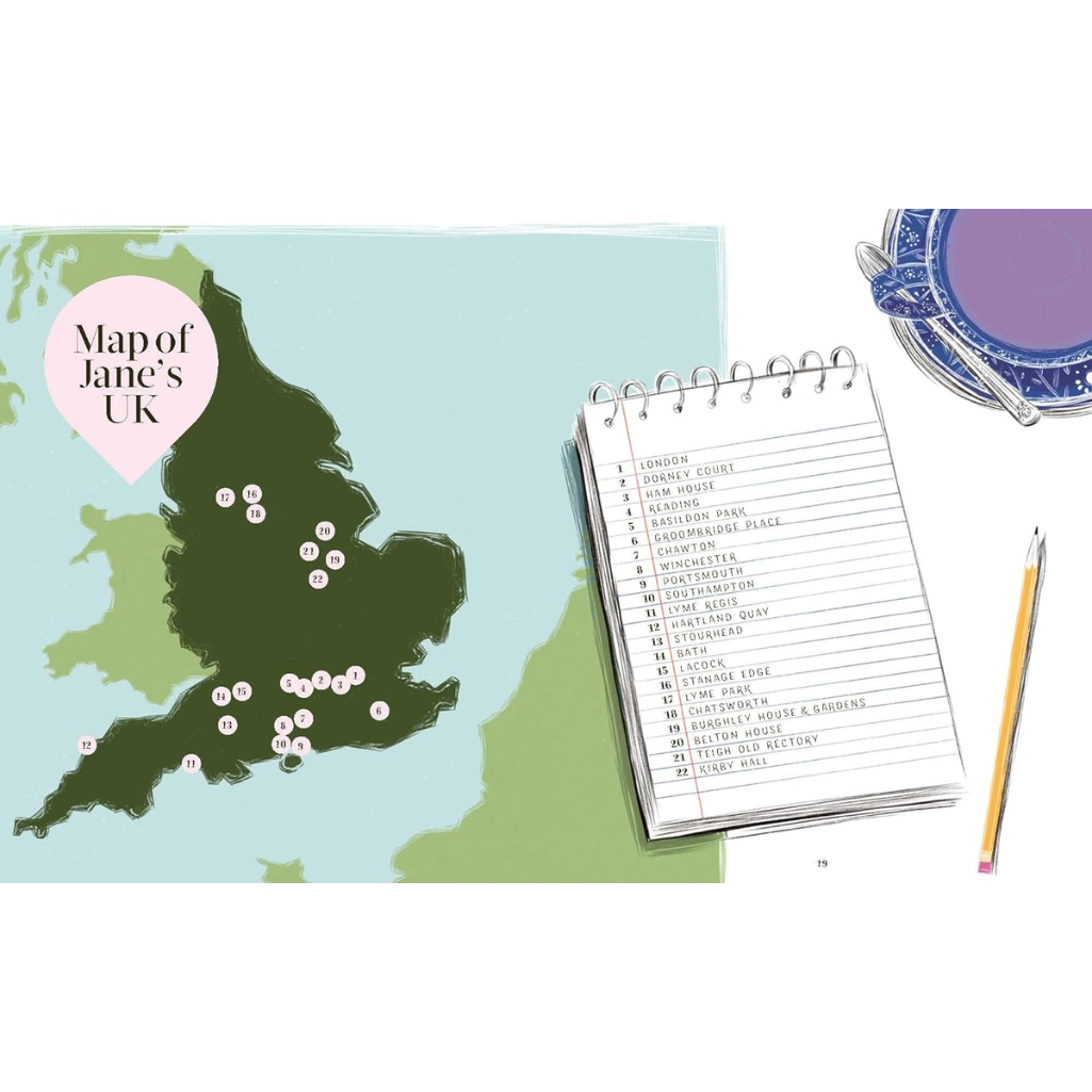 Map of Jane's UK with a notepad and pen on a white background