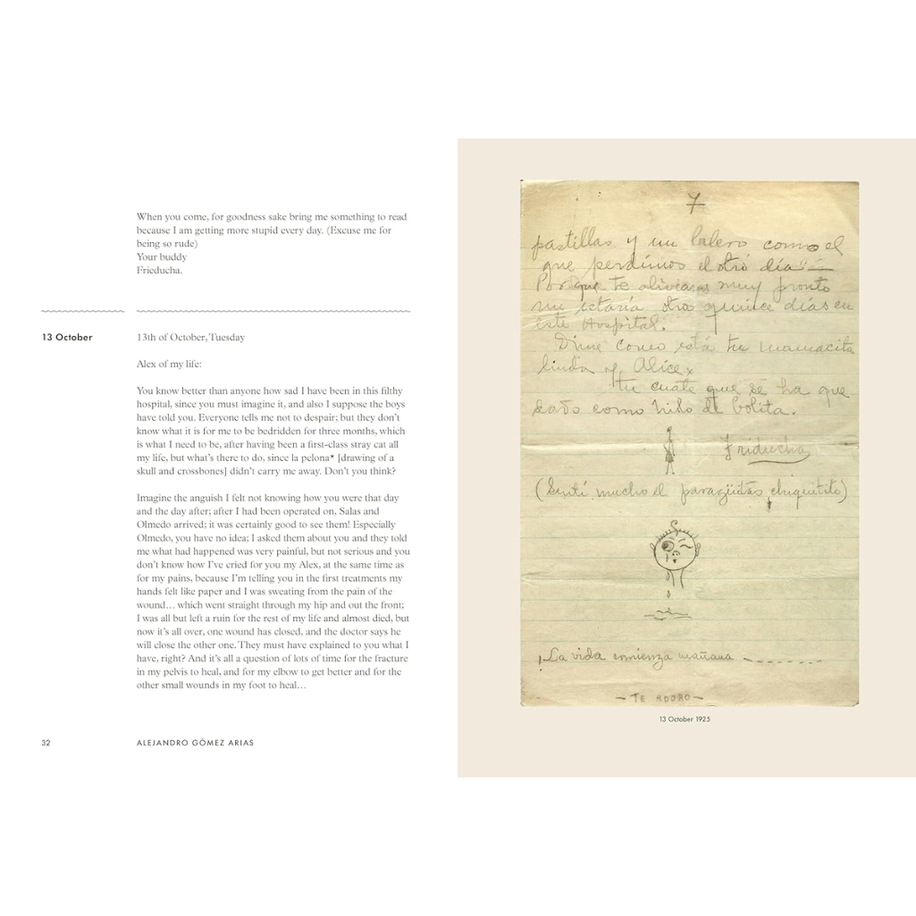 Page from a book with handwritten text and a small illustration on a beige background