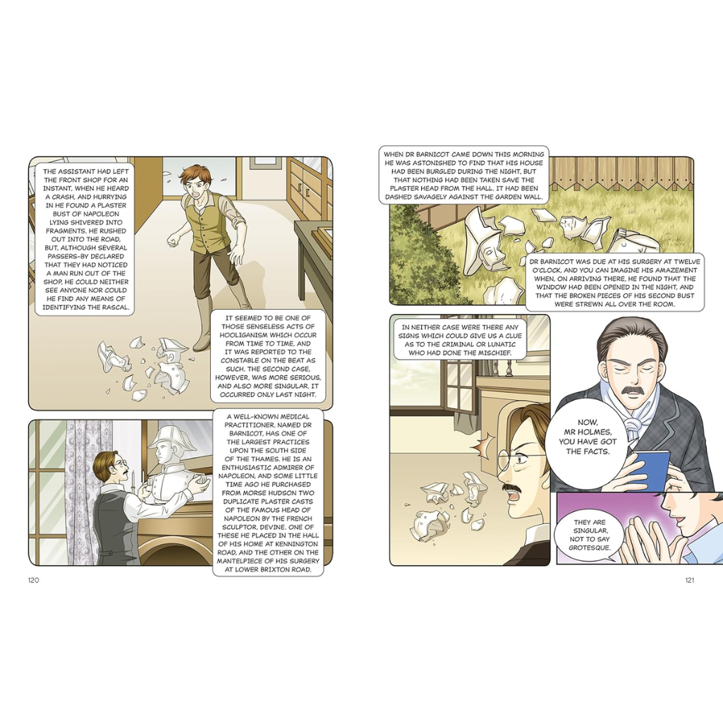 Comic book page with illustrated panels and text boxes.