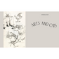 Book cover with illustrations of cats and text 'Arts and Cats' on a beige background
