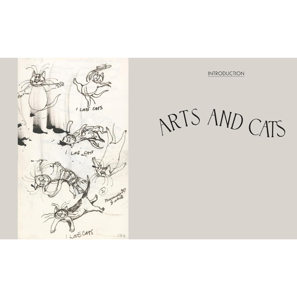 Book cover with illustrations of cats and text 'Arts and Cats' on a beige background