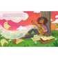 Illustration of a person playing guitar under a tree with a colorful sky and grass.