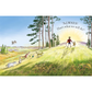 Illustration of a child and animal friends walking together with a quote in a natural setting.