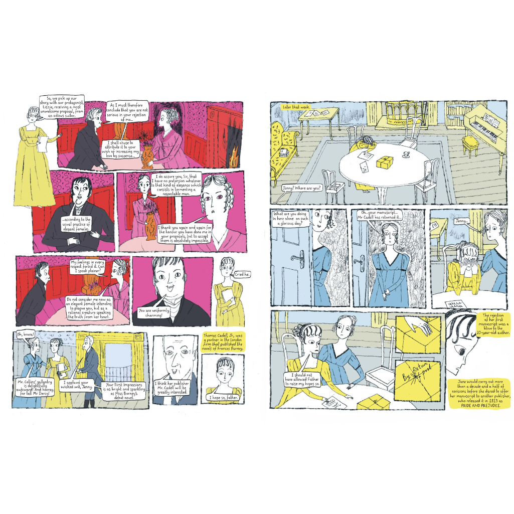 The Novel Life of Jane Austen: A Graphic Biography (Hardback) internal spread