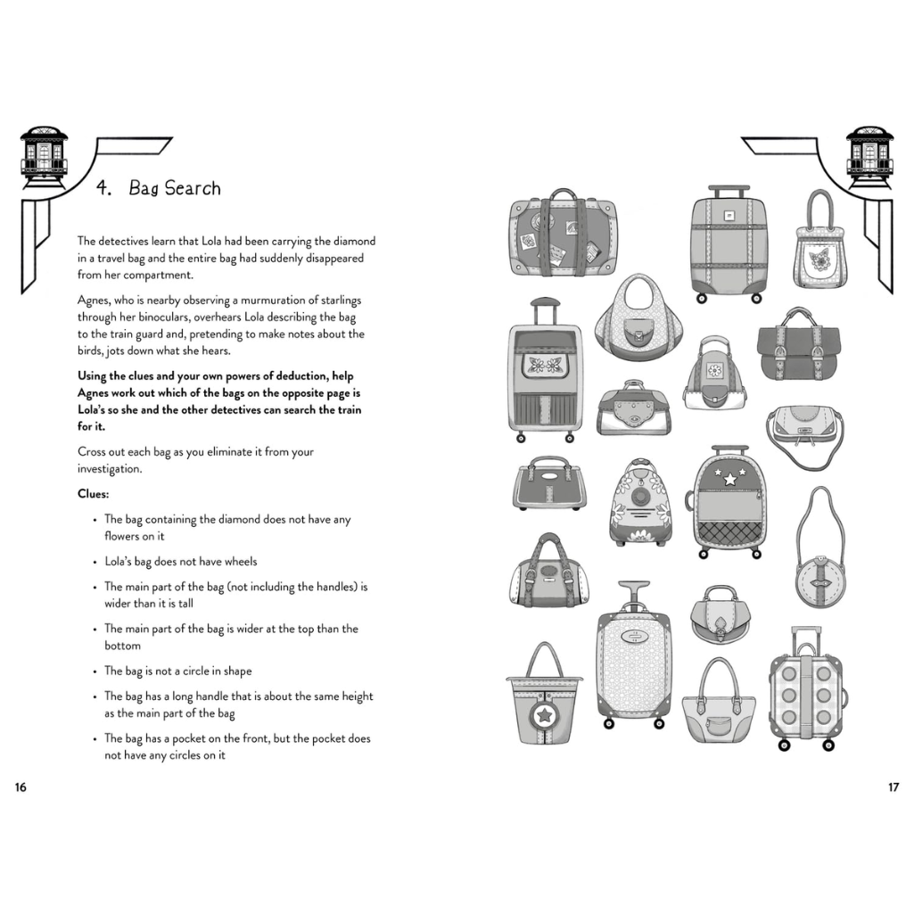 Illustrations of various bags on a white background with text instructions.