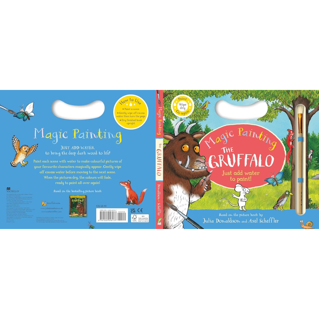 Magic Painting book cover of 'The Gruffalo' with illustrations and text.