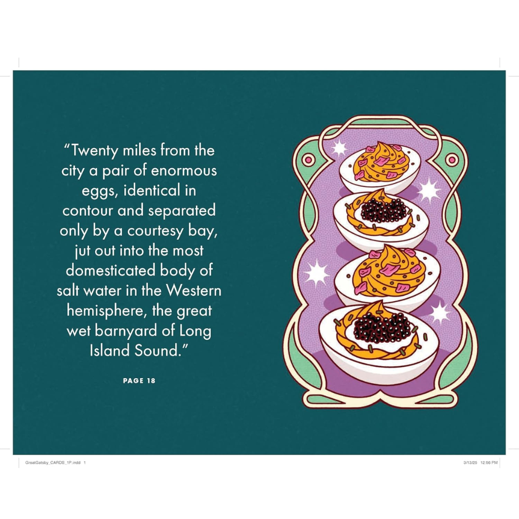 Illustration of pies on a plate with text on a dark green background