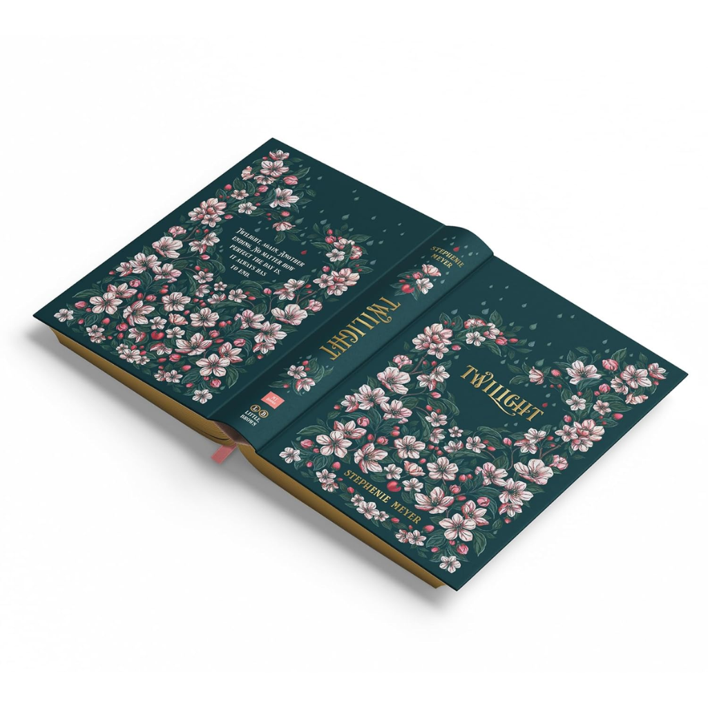 Floral notebook with 'Twilight' text on a white background